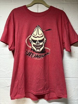 Vintage Red Jet Jaguar T-shirt Sz Large OOP Godzilla Kaiju Megalon Toho Rare-image