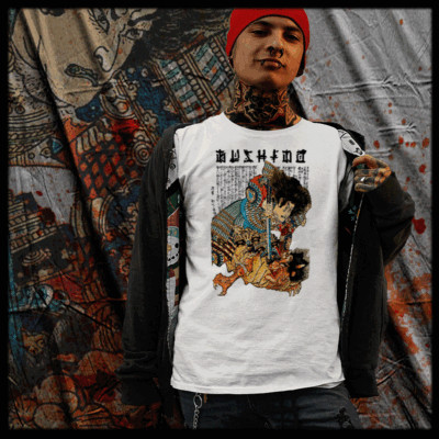 Samurai t-shirt Edo era bushido code Japanese warrior Ronin Kanji assassin-image