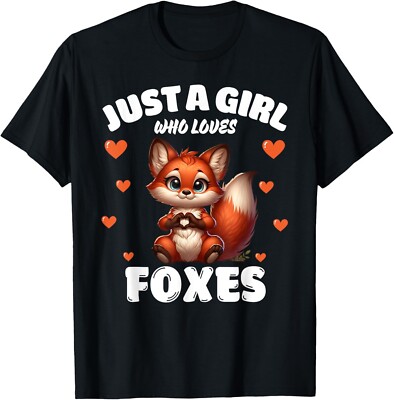 Just A Girl Who Loves Foxes, Cute Fox Lovers T-Shirt-image