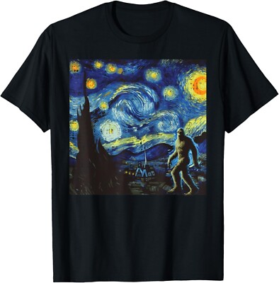 Bigfoot Art Painting Funny Sasquatch Men Women Kids T-Shirt-image