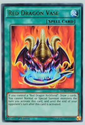 Yugioh Red Dragon Vase LC5D-EN077 Rare 1st Edition-image