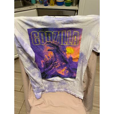 Purple Tie-Dye Crunchy Roll Godzilla Long Sleeve Shirt Size Medium-image