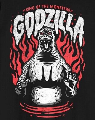 Godzilla King of the Monsters Retro Men's Black T-Shirt Size XXL 2XL-image