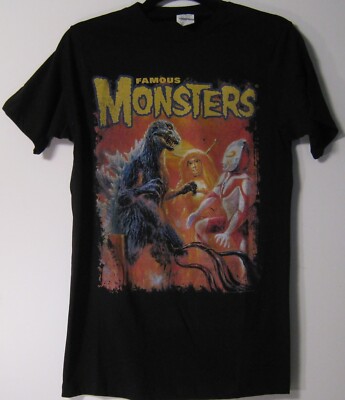 Famous Monsters of Filmland T-Shirt - Godzilla vs Ultraman -NEW- size SMALL-image