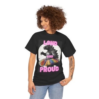 Loud and Proud Roaring Pride Gayzilla Unisex Tee  Bold LGBTQ Godzilla TShirt-image
