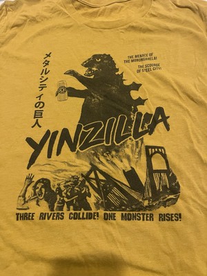 Yinzilla - Godzilla X Pittsburgh Men’s Graphic T-shirt | Yellow, Size  L 22”-image