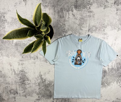 BAPE A Bathing Ape Baby Milo Vintage 00S Rap Hip Hop Blue Graphic T Shirt Tee-image