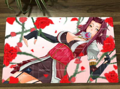 Ygomat 5d's Black Rose Dragon & Akiza Izinski Playmat TCG CCG Card Game Mat-image