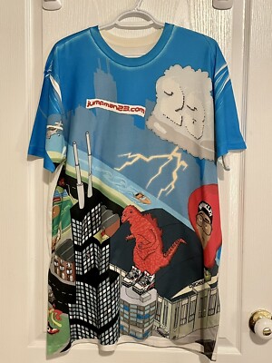 RARE Nike JumpMan VS Godzilla T-Shirt NBA Spike Lee Air Jordan XL Shirt-image