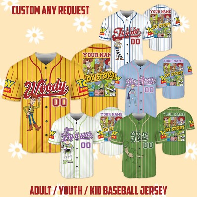 Custom Toy Story Collection Disney Baseball Jersey Kid Men Women Gift NEW-image