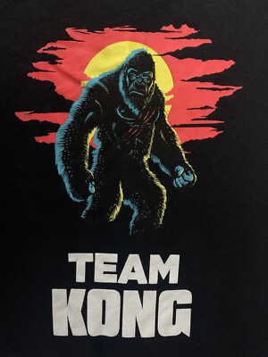Godzilla Vs Kong Movie “Team Kong” T Shirt Black Medium 2021 Action Film King-image