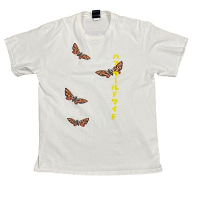 Godzilla vs Huf Tee Shirt Men's Size Large Mothra Japanese Print RARE Design-image