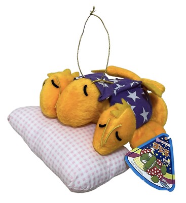 Cute Sleeping KING GIDORAH in Pajamas Plush Doll w Tag 1993 Godzilla Banpresto-image