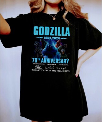 Rare Godzilla 1954 – 2024 70th Anniversary Thank You For The Memories T-Shirt-image