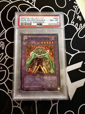 YUGIOH! PSA 8 2003 Dark Balter the Terrible LOD-002 Super Rare Unlimited OG-image