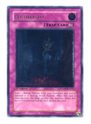 Birthright - STON-EN057 - Ultimate Rare - 1st Edition LP YuGiOh!  Booster Set Ca-image