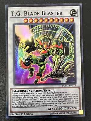 Vintage 1996 Yugioh T.G. Blade Blaster LC5D-EN215 1st Edition Holo Card-image