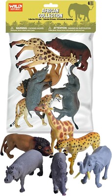 Wild Republic African Animals Polybag, Giraffe, Hippo, Lion, Cheetah,... -image