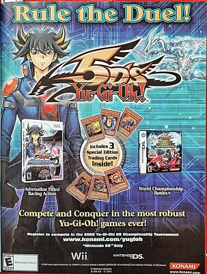 RARE! 2009 YU-GI-OH 5DS Nintendo Video Game & Trading Cards = Promo PRINT AD -image