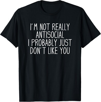 Funny Introvert Unisex-Adults Black Modern Classic T-Shirt-image