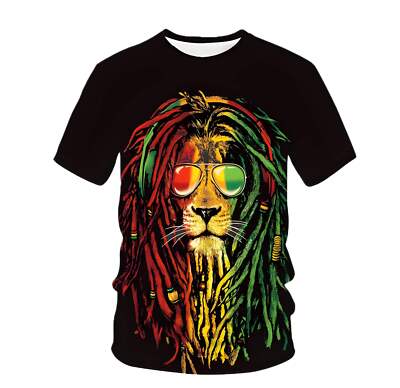 Animal Print Short-Sleeved Slim Fit T-Shirt for Men and Women in European and Am-image