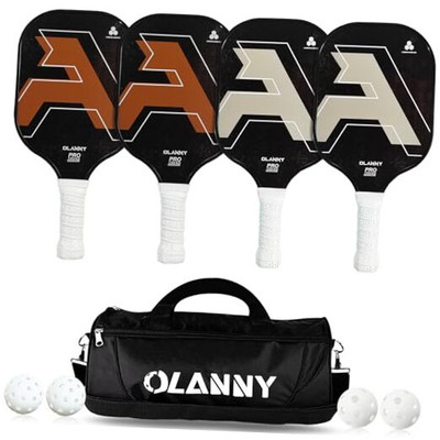 Graphite Pickleball Paddles Set- Premium Rackets Fiber Face & Polymer -image