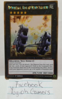 YUGIOH DIGVORZHAK KING OF HEAVY INDUSTRY PGL3-EN064 1ST. ED.  GOLD LIGHT PLAYED -image