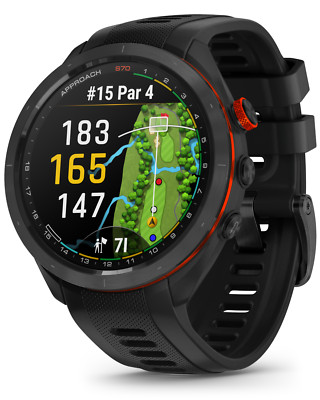 Garmin Approach S70 Black 47mm Golf GPS Watch 43000+ Courses-image