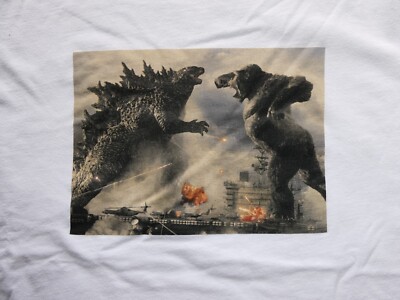 Uniqlo Godzilla vs Kong T-shirt, Size Medium (M), White, Rare, Front & Back-image