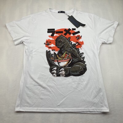 NWT Romwe Godzilla Japanese Graphic T-Shirt Size Large Nice Cotton Unworn-image