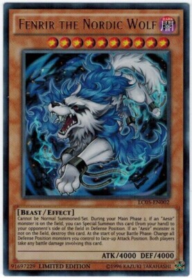 3 x Fenrir the Nordic Wolf - LC05-EN002 - Ultra Rare - Limited Edition Near Mint-image