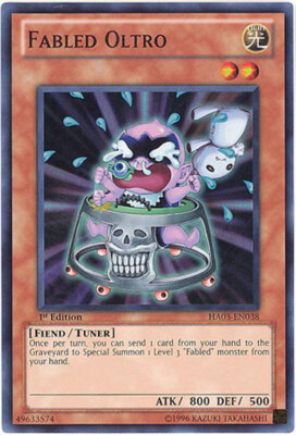 3 x Yu-Gi-Oh Card - HA03-EN038 - FABLED OLTRO (super rare holo) - NM-image