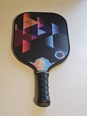 HANISNA Pickleball Paddle ~ Carbon Fiber Face Polymer Honeycomb Core  & cover-image