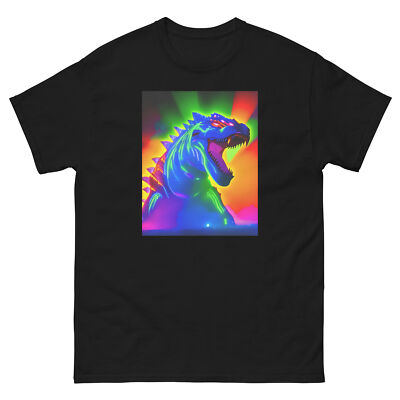 Retro Neon Godzilla T-shirt -image