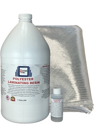 Polyester Resin 1 Gal  1708x38x10 Yard Biaxial Cloth, Boats Autos Tubs RV Canoes-image