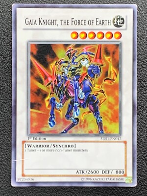 Gaia Knight, The Force Of Earth 5DS1-EN042 1st Edition Super Rare Yu-Gi-Oh!-image