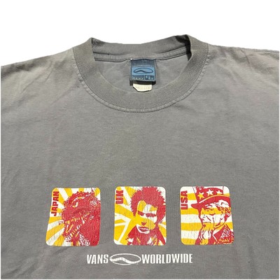 Vintage Vans Worldwide Japan UK USA Shirt Size Medium RARE SKATE SURF J3-image