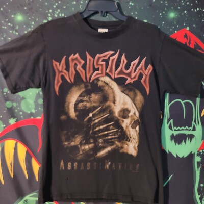 KRISIUN AssassiNation 2006 Tour Shirt Sz M Double-sided Death Metal Heavy Rock-image