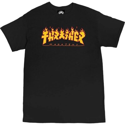 Thrasher GodZilla Flame T-Shirt - Size: X-Large Black-image