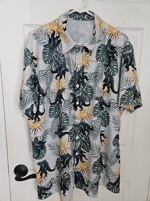 Godzilla Hawaiian Button Up Shirt Tropical Floral Godzilla Men's Button Up 2XL-image