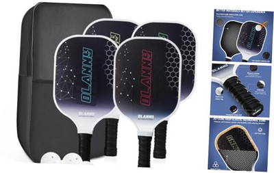 Graphite Pickleball Paddles Set- Premium Rackets Fiber Face & Polymer -image