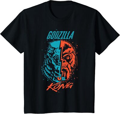 Kids Monsterverse Godzilla VS Kong Kid T-Shirt 2T, Black -image