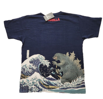 GODZILLA Toho Limited T-shirt Japanese Traditional Ukiyoe Print Size XL - NWT-image