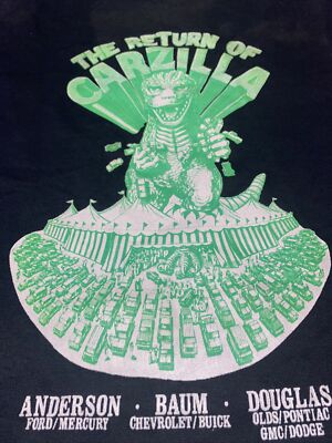 Vintage Return Of Carzilla Godzilla Single Stitch XL CAR Promo T-Shirt Detroit-image
