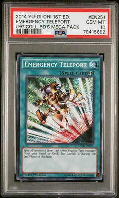 Yugioh Emergency Teleport LC5D 1st Edition Secret Rare 2014 PSA 10 Mint POP 1-image
