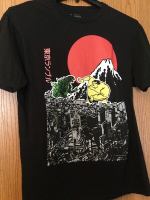 Godzilla vs Suma Wrestler - Black Shirt - XL - Arka-image
