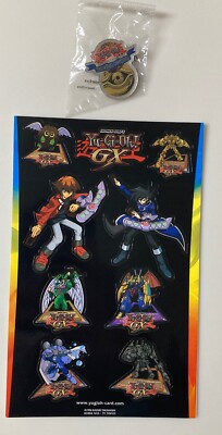 Yu-Gi-Oh! GX Sticker Sheet 2004 Shonen Jump's Yugioh GX Stickers & League Pin -image