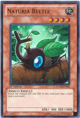 Yu-Gi-Oh Card - HA02-EN001 - NATURIA BEETLE (super rare holo) - NM-image