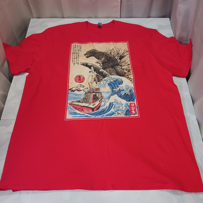 Gojira Godzilla Kaiju ORCA Pop Culture Red Short-Sleeve T-Shirt Men's Size 2XL -image