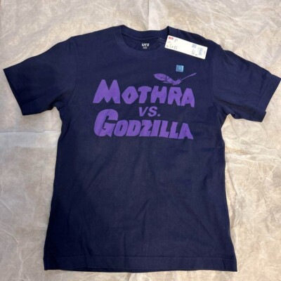 S(JPN) size UNIQLO UT Mothra VS Godzilla T-shirt Navy from Japan Rare-image